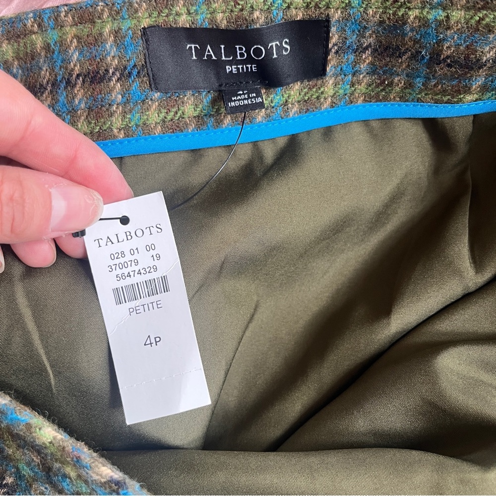 Talbots NWT Plaid A-Line Skirt Petite 4P Wool Blend Lined Work‎ Office - Picture 10 of 12